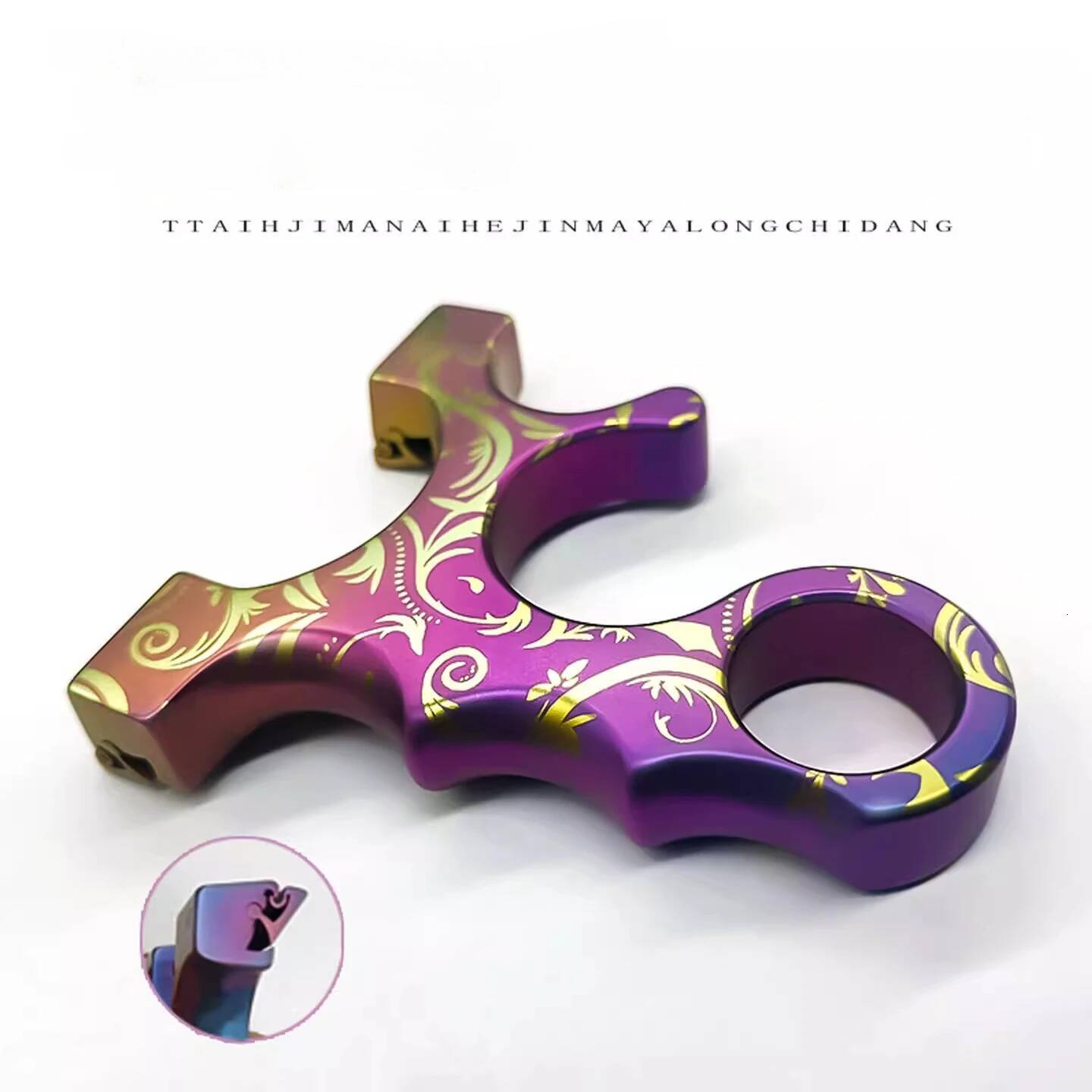 TC21 Titanium Alloy Is A High-end Precise Flat-leather Quick-press Pocket Slingshot for Outdoor Camping EDC Tool W260629 W260707 - view 4