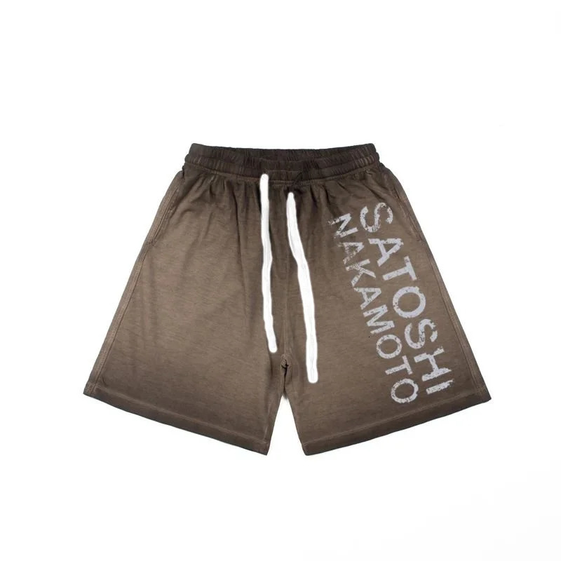 Summer Shorts Vintage Distressed Washed Faded Classic Letter Print Drawstring Pants Hiphop Street Five Point Sweatpants s 260717 - view 4