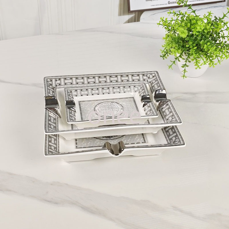 Cigar Ashtray Home Living Room Decor Stylish Bone China Tray Hotel and Office Ashtray Creative Ceramic Cigarette Dish Gift Available in 3 sizes - view 4