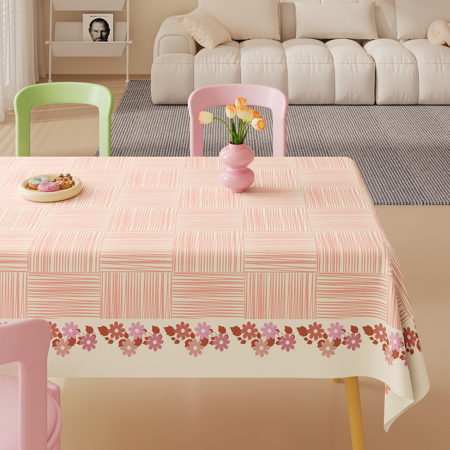 YL-38968 Custom Pastoral Style Tablecloth Rectangular, Maintenance Free, Waterproof, Oil Proof, and Heat Resistant Suitable for Dining Tables and Coff