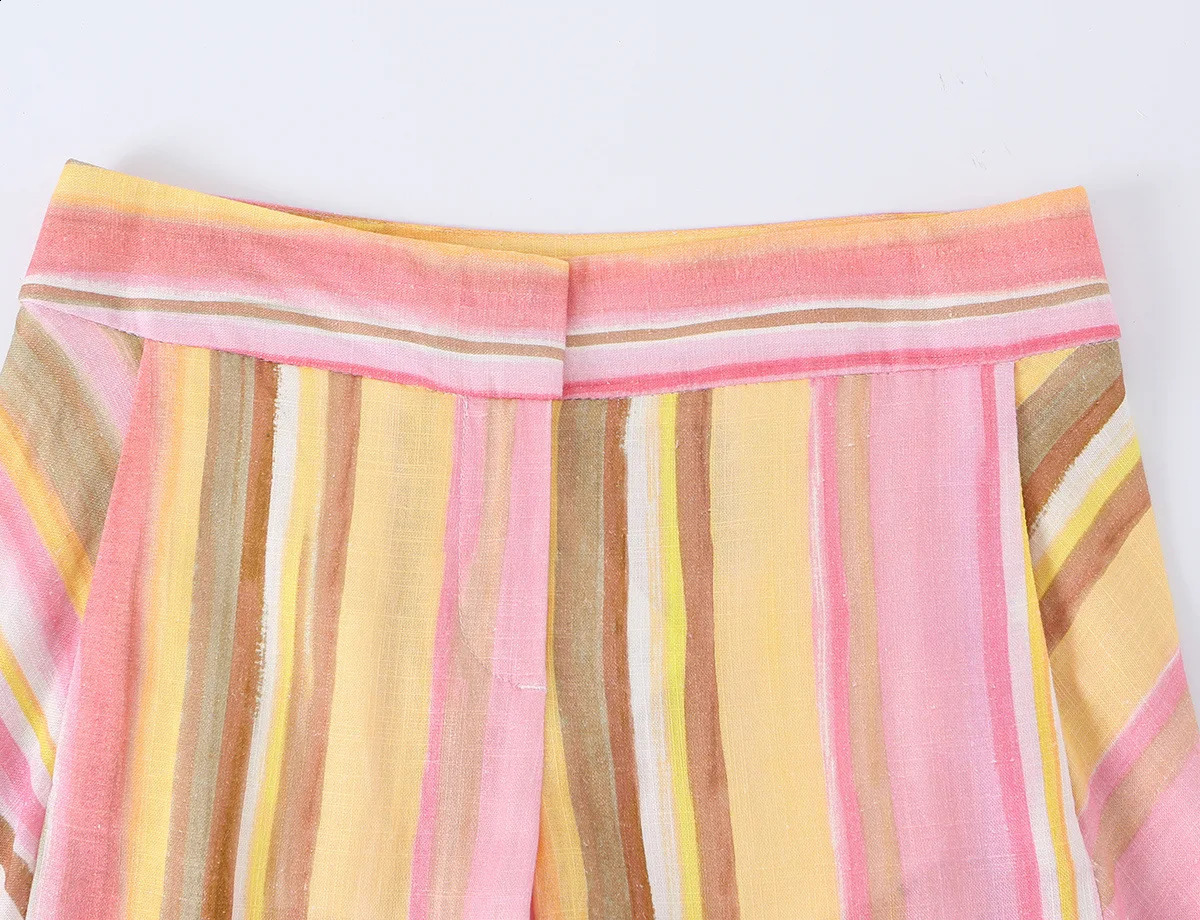 Summer Colorful Multicolor Women Pant 2026 Sweet Striped Straight Wide Leg Long Pants Female Holiday Beach Pants Streetwear 260722BJ - view 6