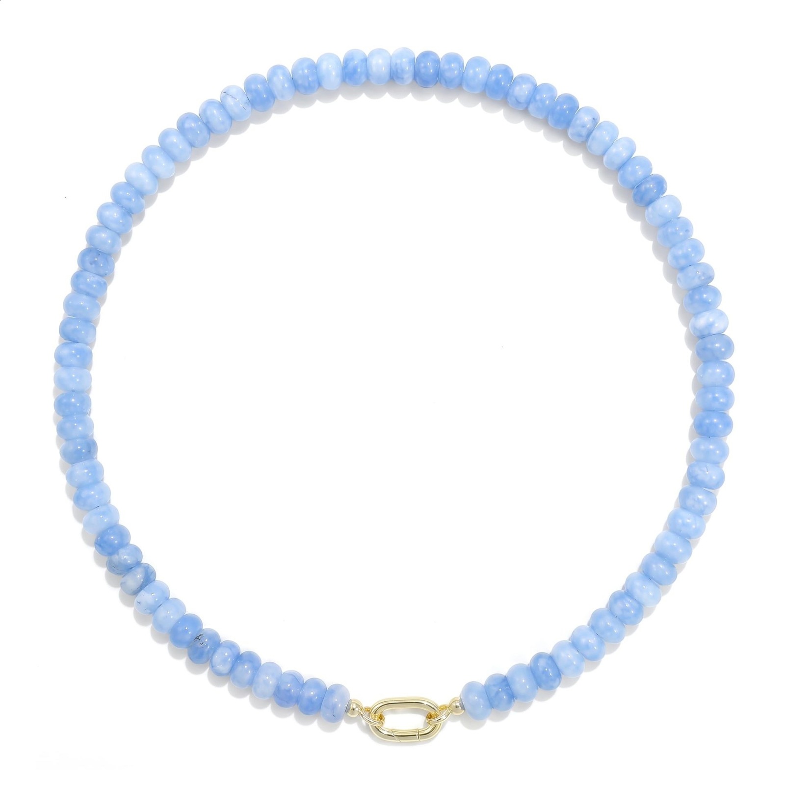 Colorful semi stone necklace 5 * 8mm natural stone bead necklace fashionable handmade jewelry 241017 - view 6