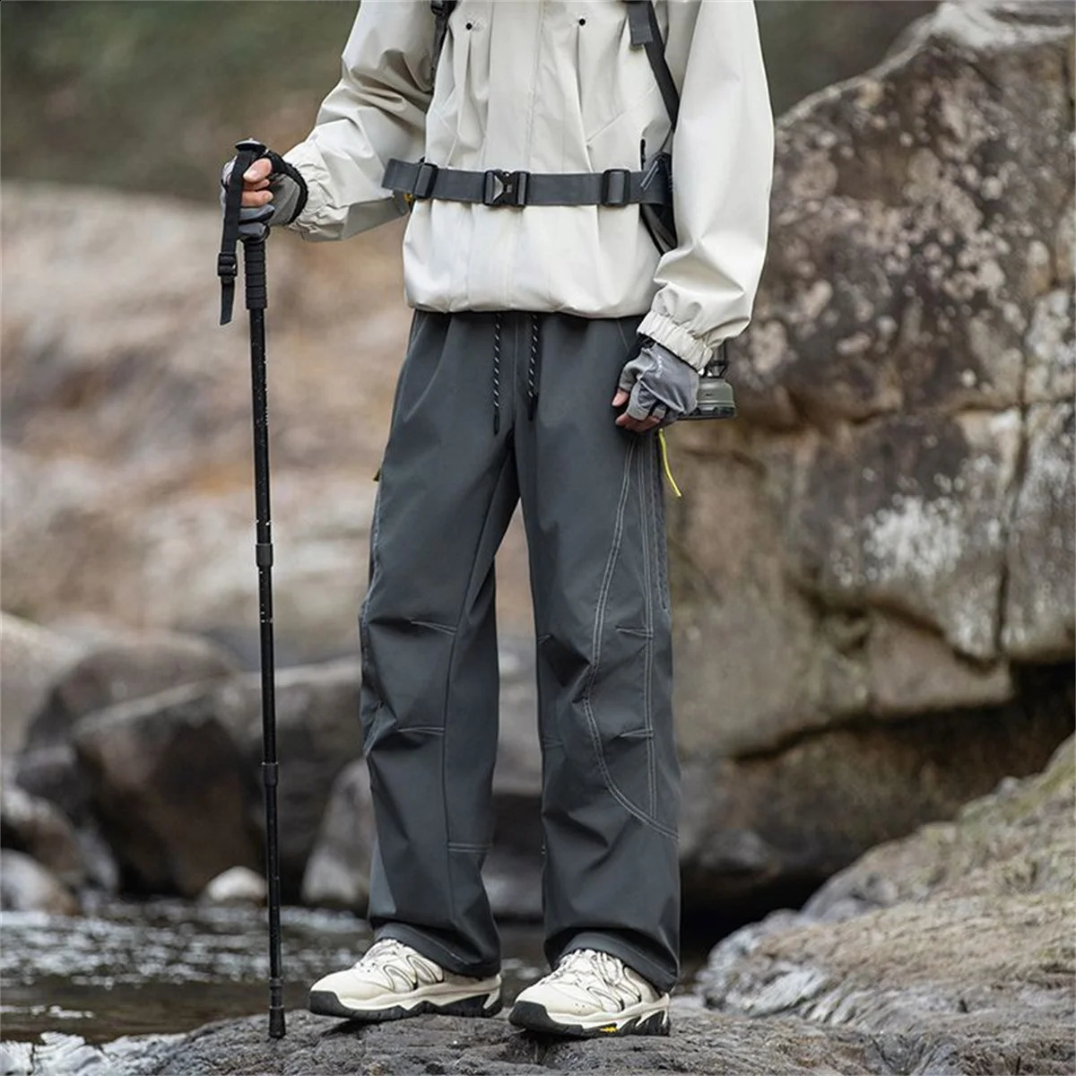Summer Hiking Pant Autumn Outdoor Sports Waterproof Paratrooper Pants Elastic Waist Camping Trousers Solid Cycling Fishing Pants 260721 - view 5