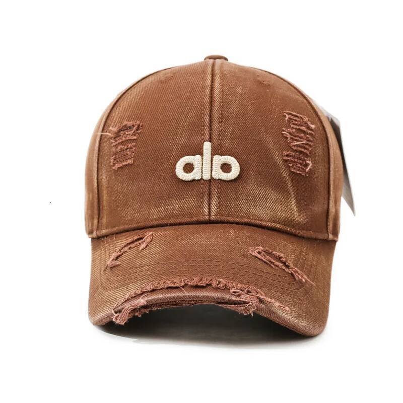 Vintage American-style distressed denim baseball cap with embroidered letters, adjustable, short brim, unisex, casual for outdoo 26Y0722 - view 5