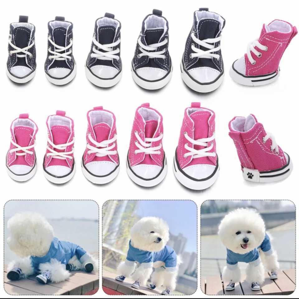 Pet Dog Shoes Denim Canvas Sneaker Puppy Sporty Cloth Shoes Pink Blue Pet Dog Boots lovely Shoes for small dogs C260721 - view 5