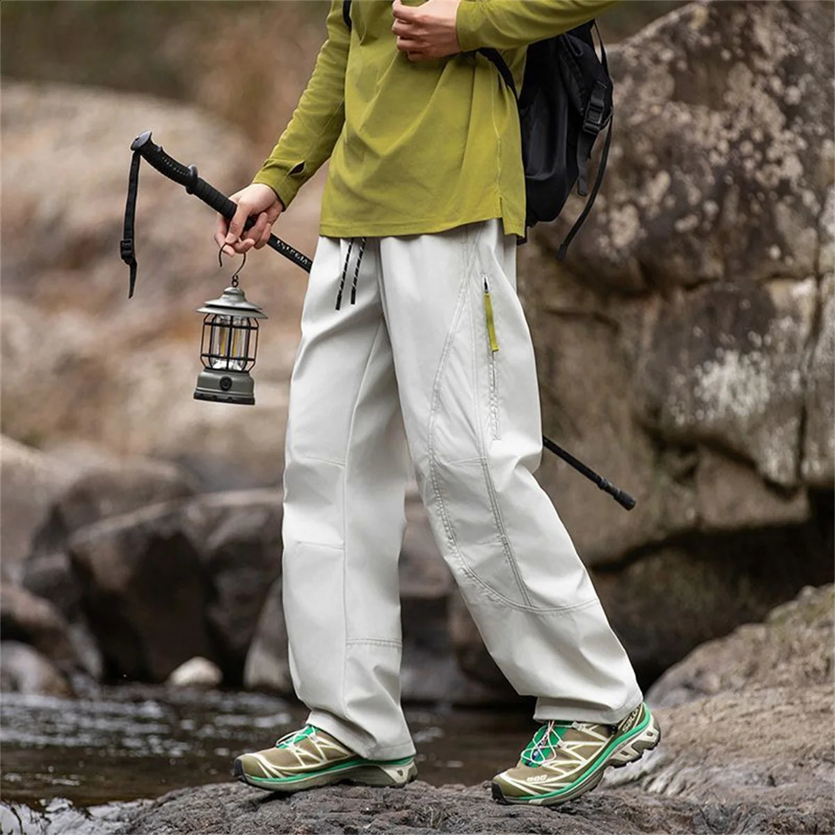 Summer Hiking Pant Autumn Outdoor Sports Waterproof Paratrooper Pants Elastic Waist Camping Trousers Solid Cycling Fishing Pants 260721 - view 4