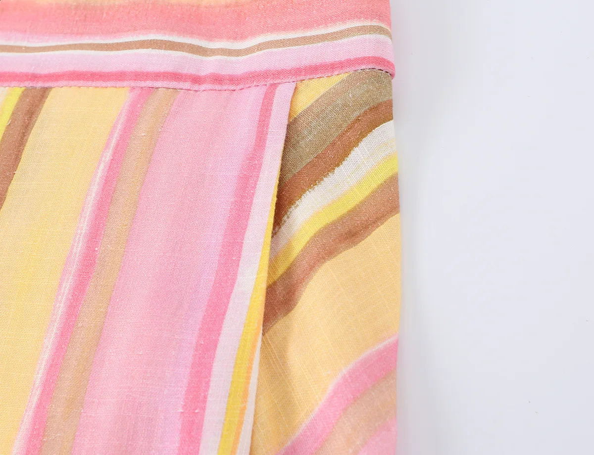 Summer Colorful Multicolor Women Pant 2026 Sweet Striped Straight Wide Leg Long Pants Female Holiday Beach Pants Streetwear 260722BJ - view 7