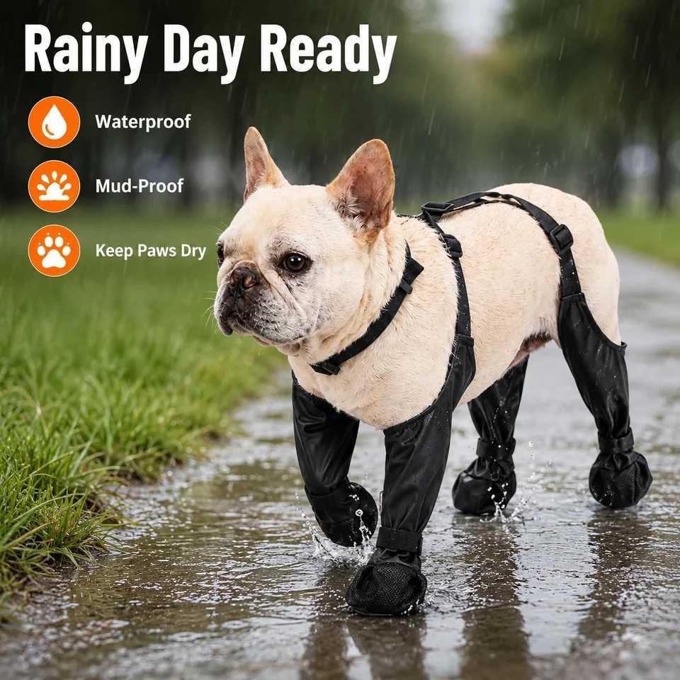 1set Pet Rain Shoes Dog Rain Boots Waterproof Dog Boots Small Puppy Medium Large Dogs Pet Booties Anti-Slip Dog Shoes Rain Snow C260721