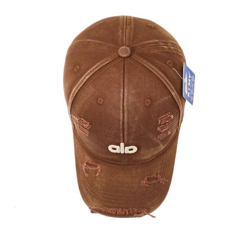 Vintage American-style distressed denim baseball cap with embroidered letters, adjustable, short brim, unisex, casual for outdoo 26Y0722 - view 7