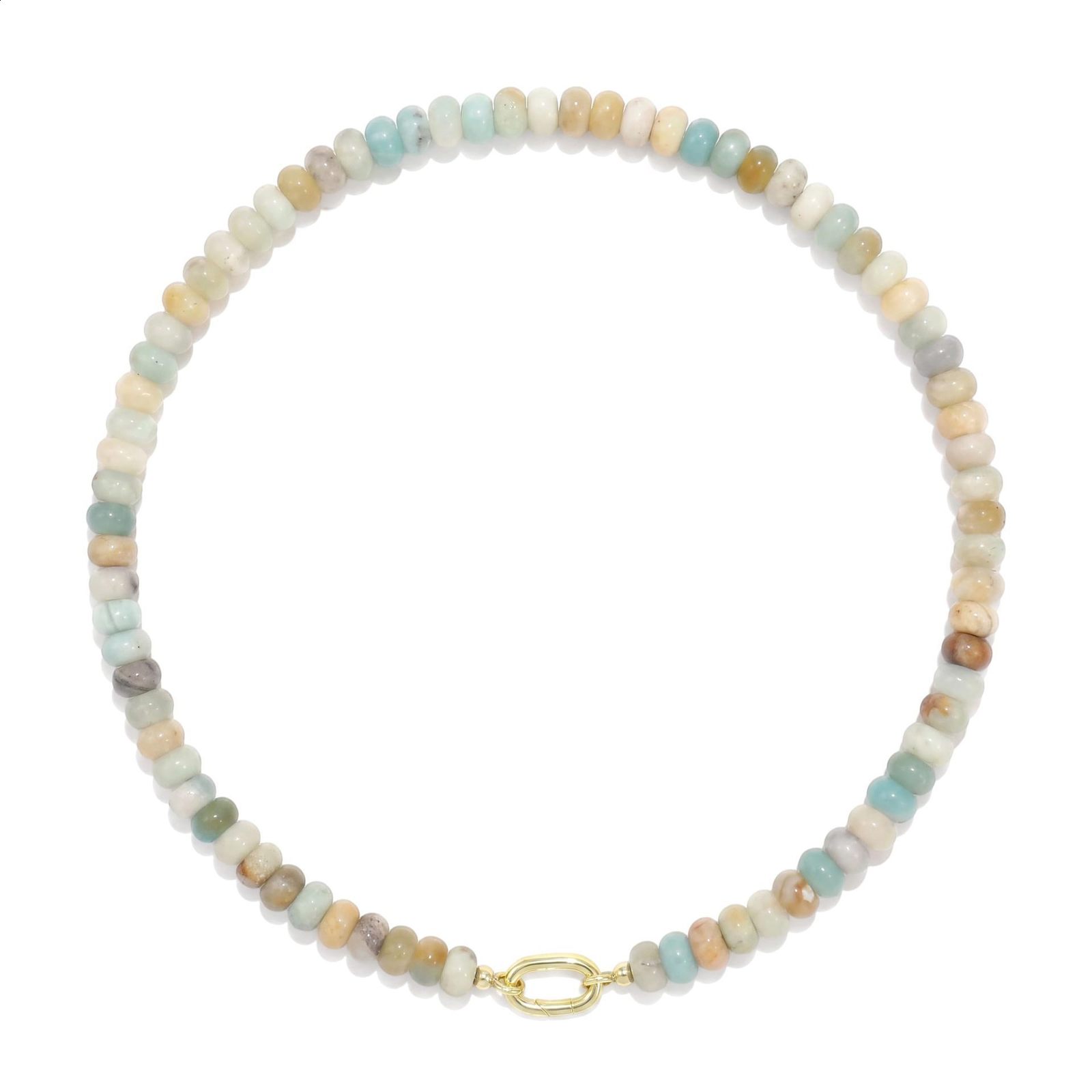 Colorful semi stone necklace 5 * 8mm natural stone bead necklace fashionable handmade jewelry 241017 - view 9