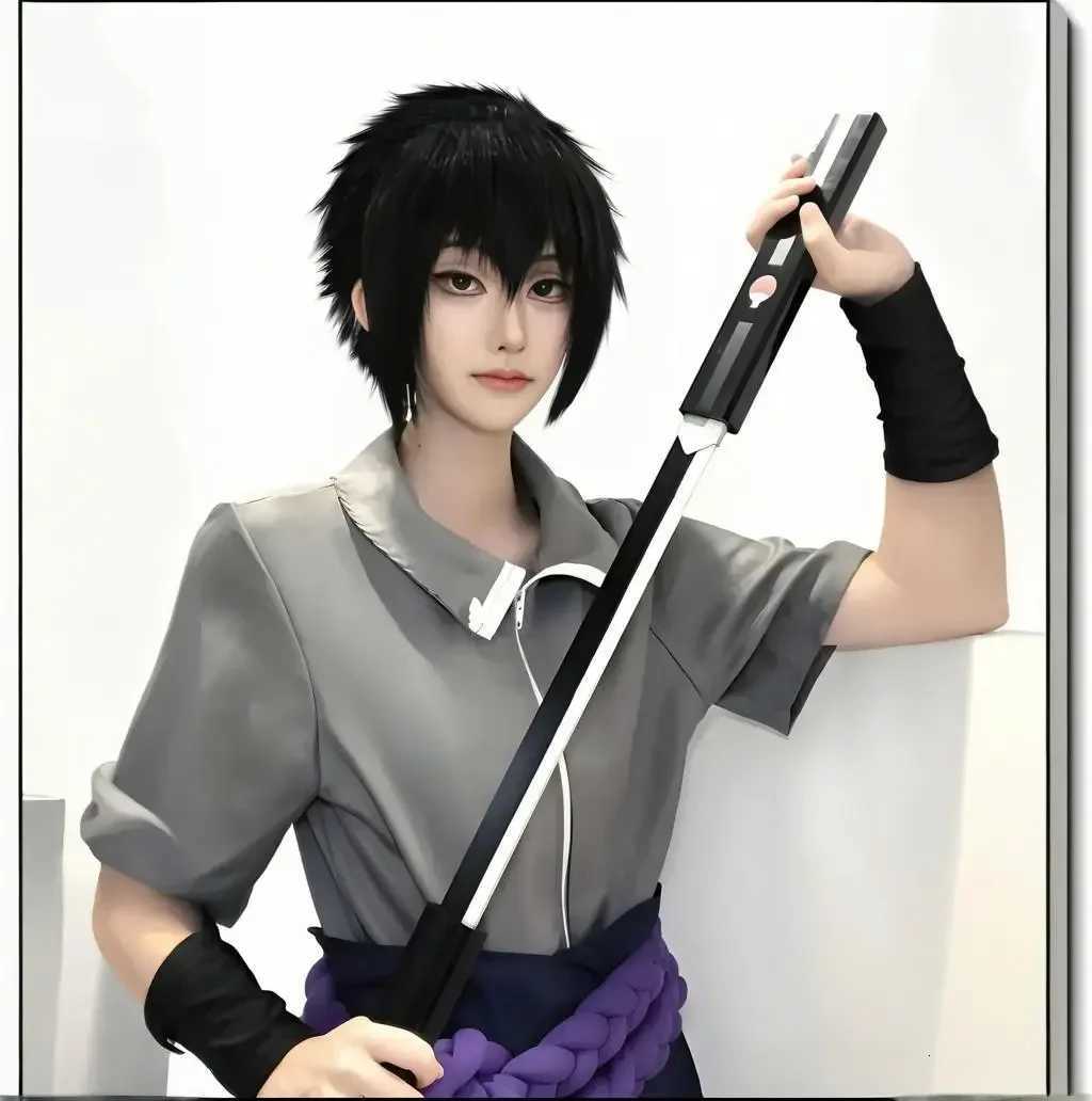 BANDAI Uchiha Sasuke Cosplay Costume Set - Anime Hokage Shippuden Third Generation Gray Top Suit Wig for Halloween 2026 C260721 - view 5