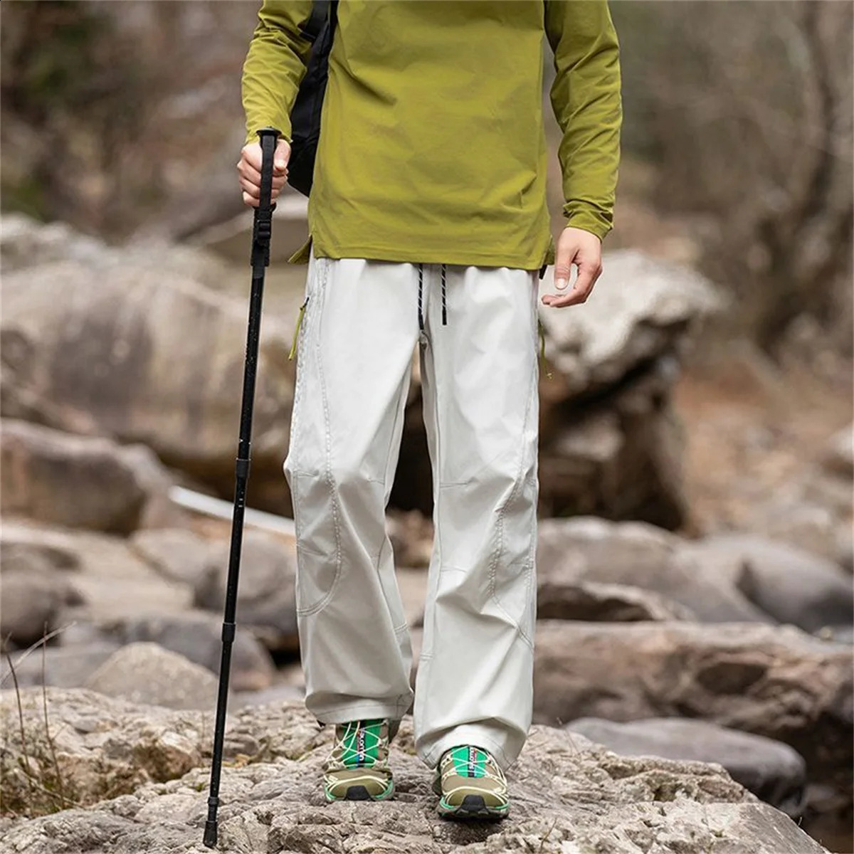 Summer Hiking Pant Autumn Outdoor Sports Waterproof Paratrooper Pants Elastic Waist Camping Trousers Solid Cycling Fishing Pants 260721 - view 6