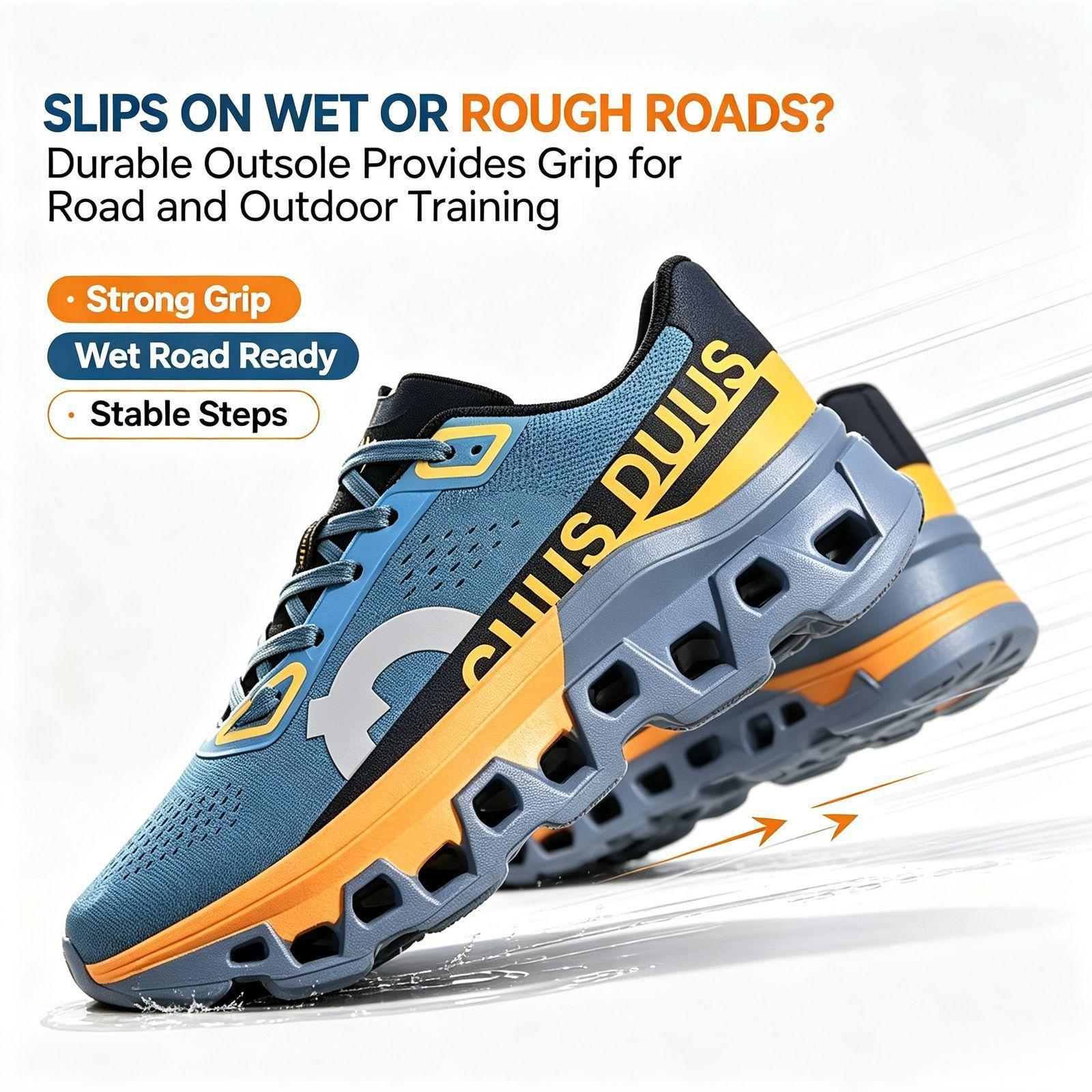 CUUS DUUS Mens Four Colors Breathable Perforated Mesh Running Shoes Hollow Groove Shock Absorbing Thick Outsole For Outdoor Jogging Gym Training Daily - view 5
