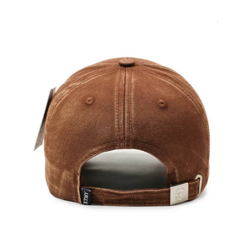 Vintage American-style distressed denim baseball cap with embroidered letters, adjustable, short brim, unisex, casual for outdoo 26Y0722 - view 6