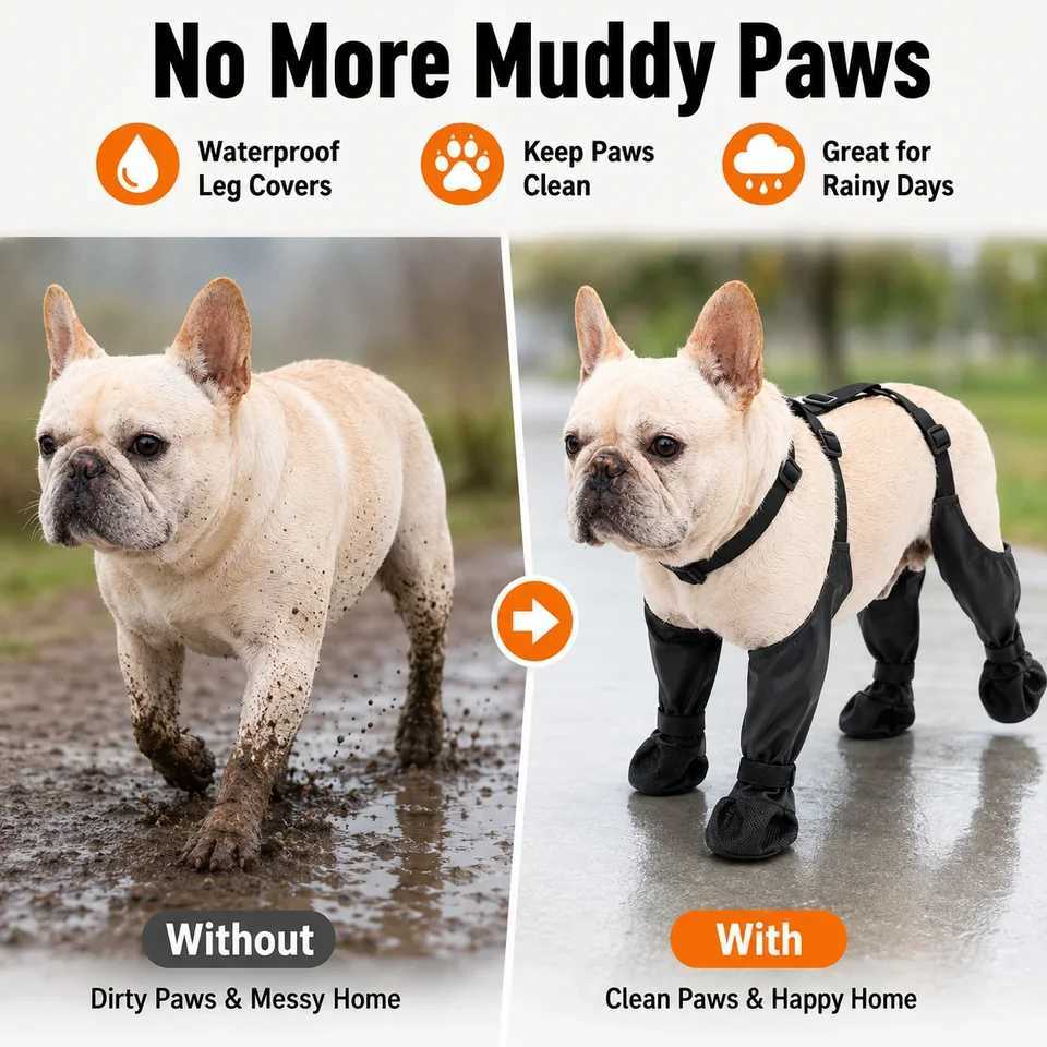 1set Pet Rain Shoes Dog Rain Boots Waterproof Dog Boots Small Puppy Medium Large Dogs Pet Booties Anti-Slip Dog Shoes Rain Snow C260721 - view 3
