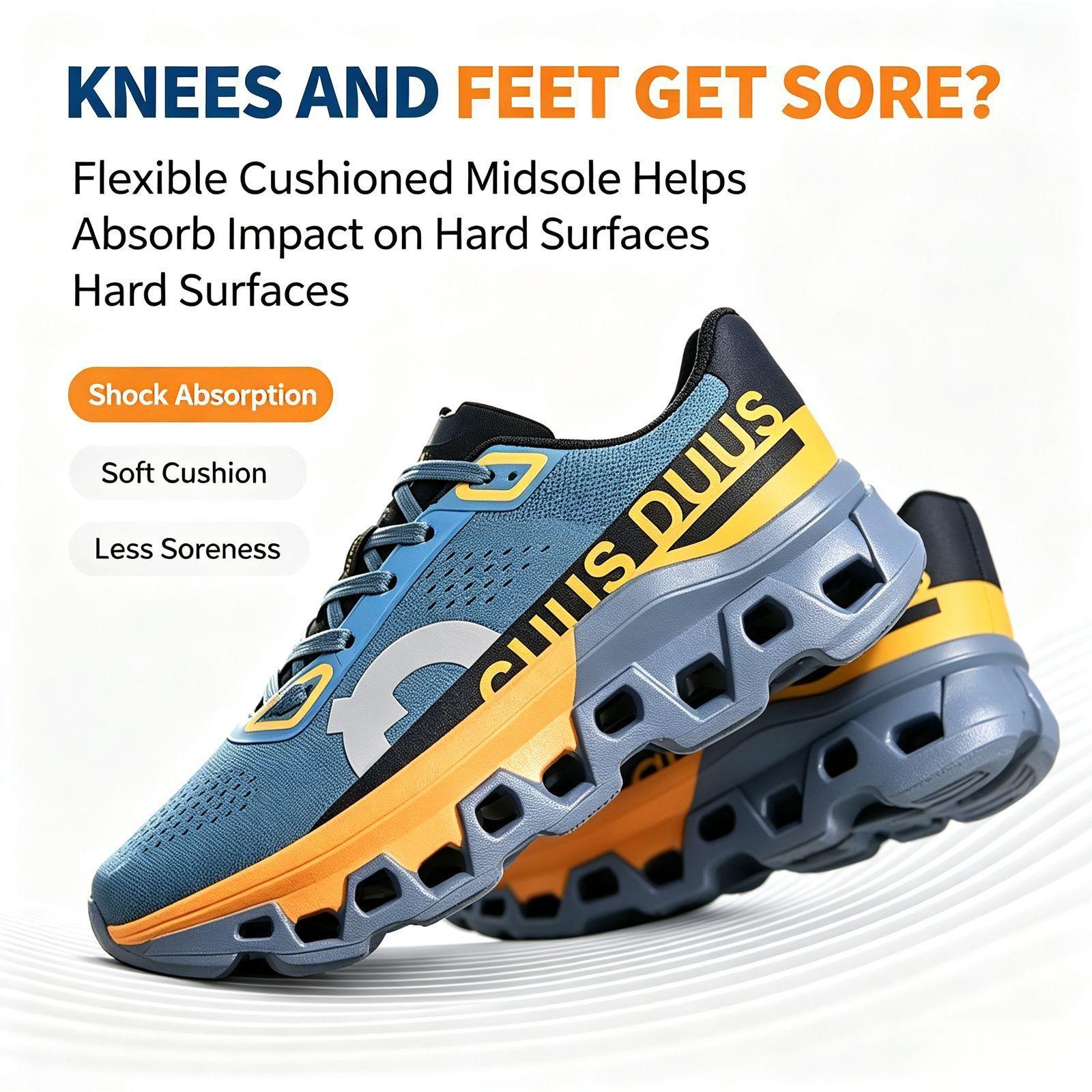 CUUS DUUS Mens Four Colors Breathable Perforated Mesh Running Shoes Hollow Groove Shock Absorbing Thick Outsole For Outdoor Jogging Gym Training Daily - view 6