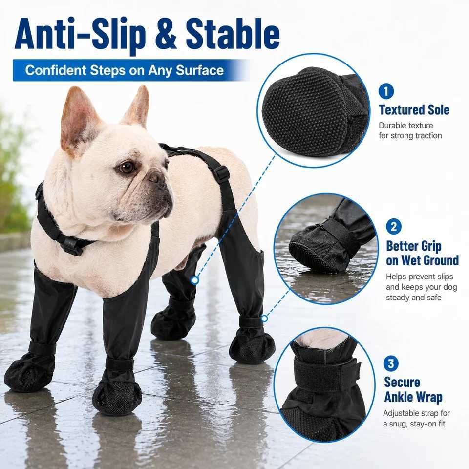 1set Pet Rain Shoes Dog Rain Boots Waterproof Dog Boots Small Puppy Medium Large Dogs Pet Booties Anti-Slip Dog Shoes Rain Snow C260721 - view 5