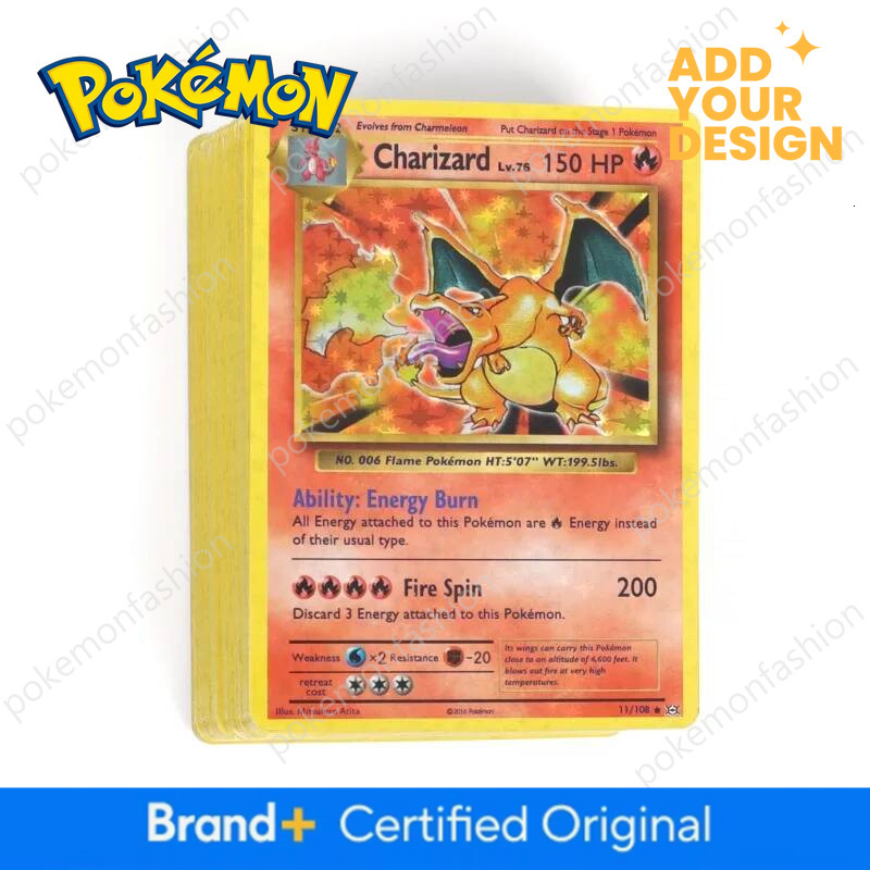 Pokemon card 60/100Pcs English 1996 Year Shining Charizard Pikachu Mewtwo trade Card Kids Pokemon Toy - view 3