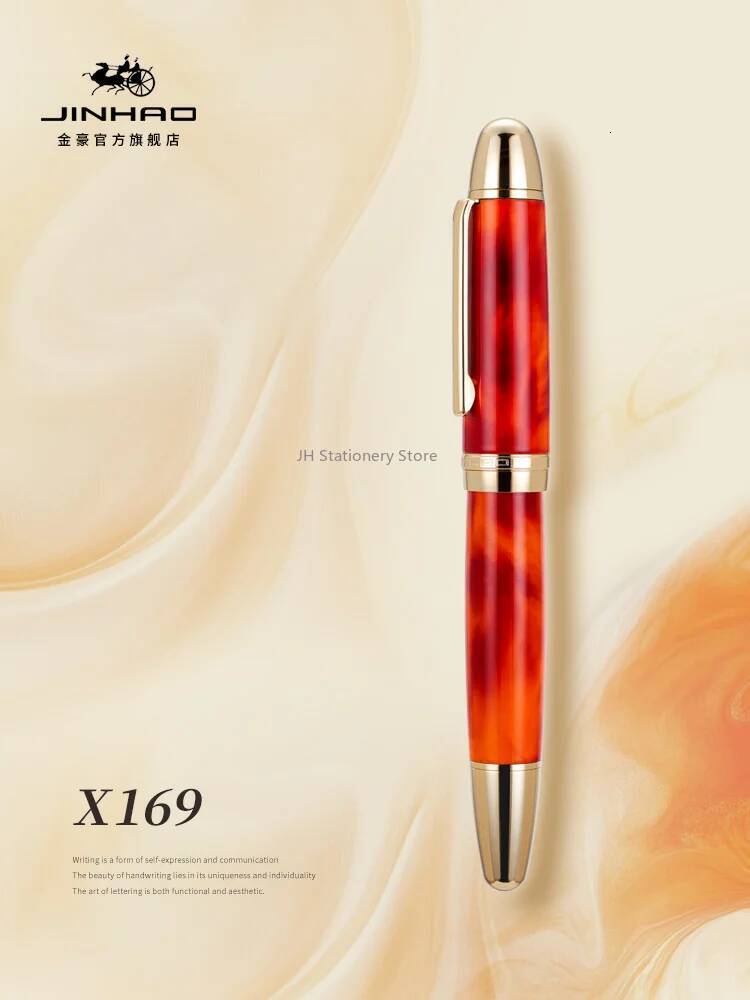 JINHAO X169 Fountain Elegant Black Silver Clip M/F/EF Nib Writing ink Pen pk 9019 X159 P136 School Supplies Stationery 26Y0723 - view 4