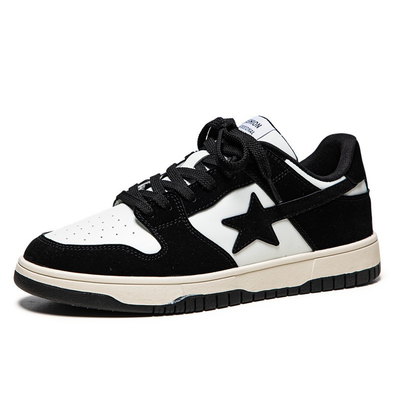 Designer Casual Shoes Men Women Sneaker Star Graphic Skate Shoes Color Block Embossed Upper Lace up Fashion Retro Street Flat Sports Shoes - view 5