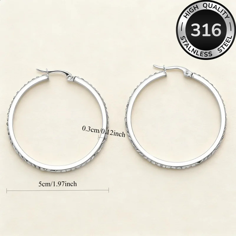316L Stainless Steel Crystal Hoop Earrings Gold Silver Color Large Circle Hypoallergenic Earrings for Women Fashion Jewelry Gift260723 - view 5