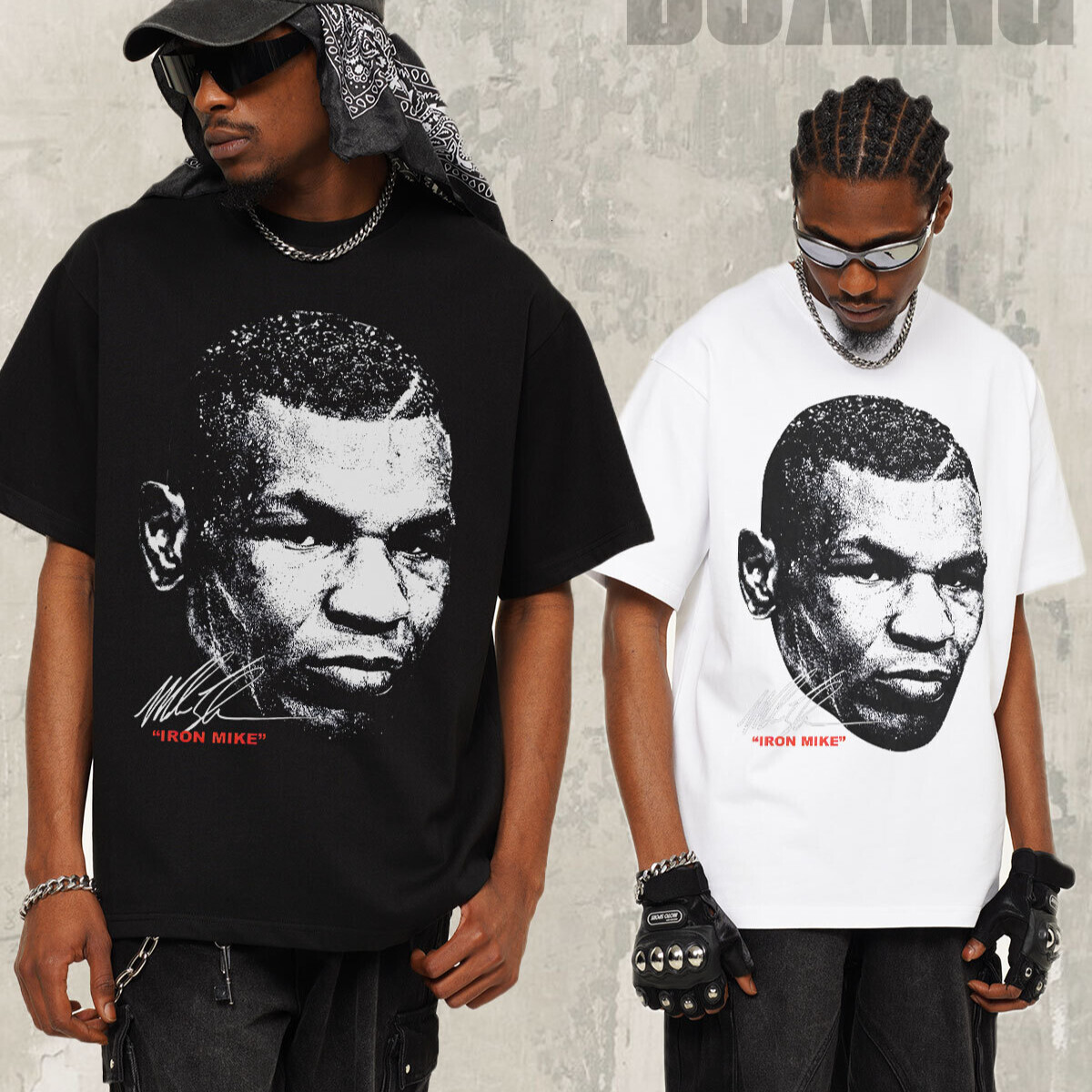 2026 washed T-Shirt Boxing King Washed Vintage Short-Sleeve T-Shirt American Heavyweight Direct Print Small Collar Top for Men Tee - view 3