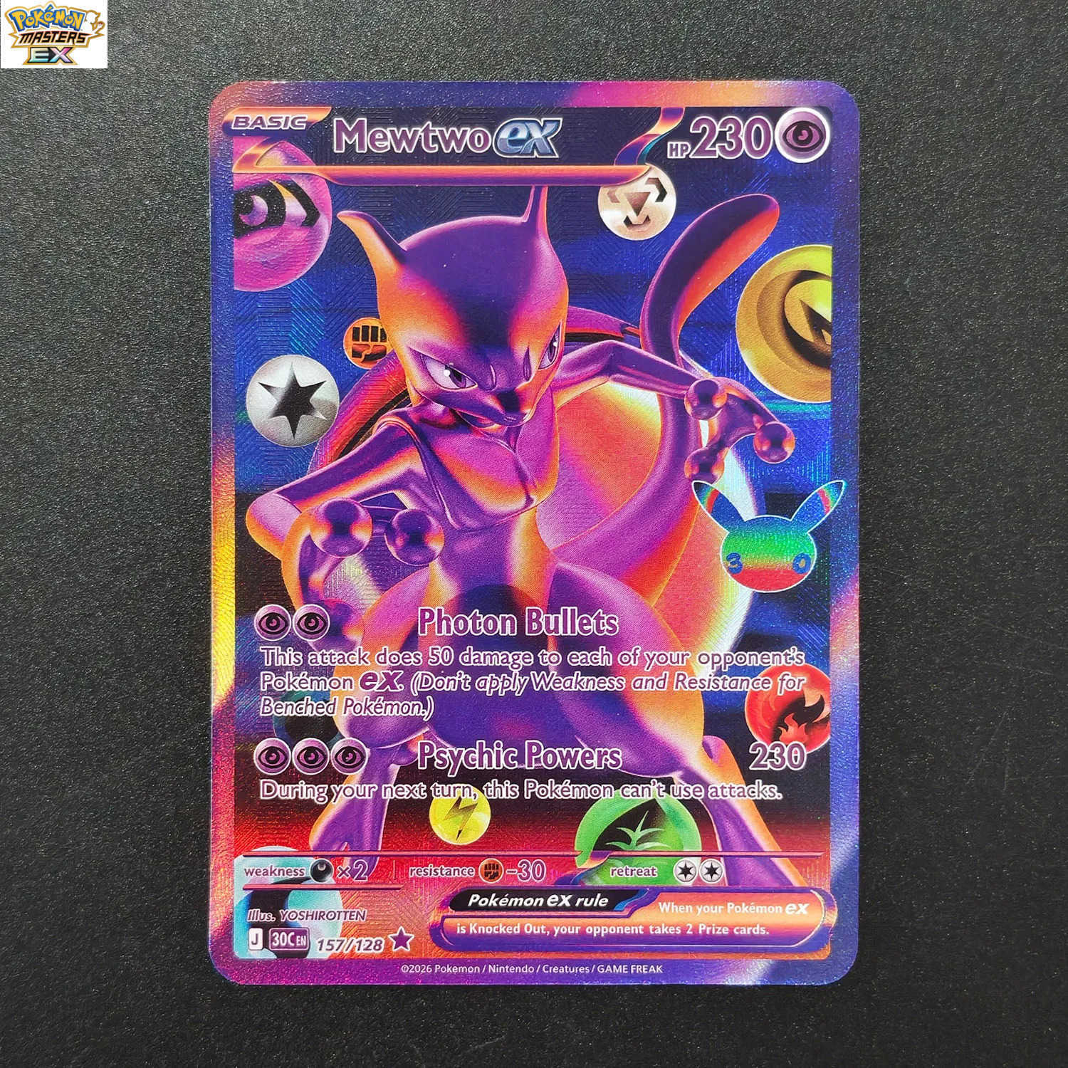 Pokmon Cards TCG 30th CELEBRATION Pack 30C Mew Mewtwo 158/128 157/128 FUR English Collection Anime Game Card L260723TCAS - view 4