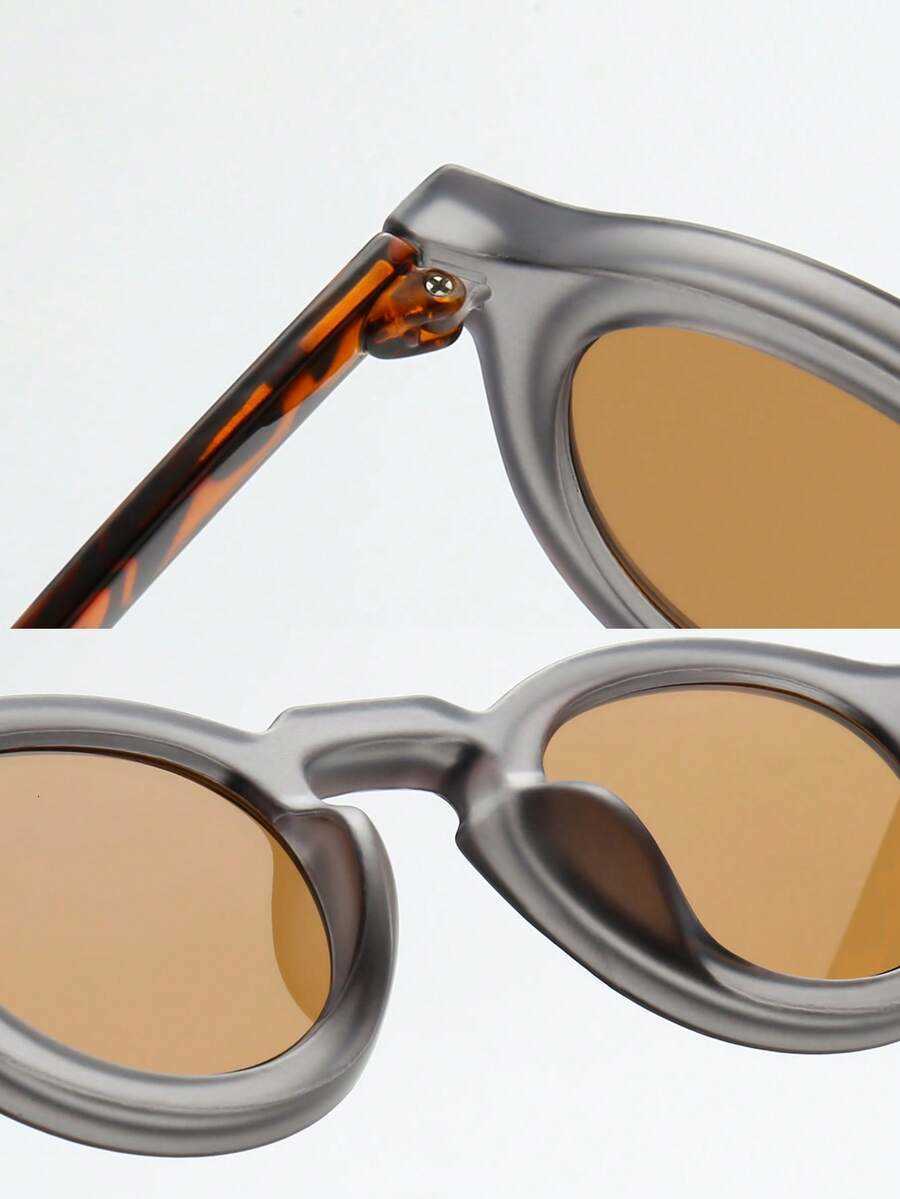2 Pairs Unisex Retro Round Minimalist Fashion Glasses Suitable For Driving Travel Casual Outdoor Sports Summer Beach Outdoor Activities And Daily Wear - view 5