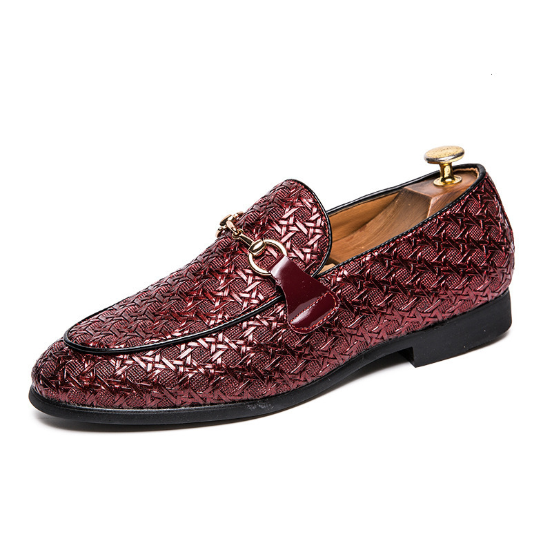 Embossed Texture Horsebit Loafers Slip On Round Toe Flat Dress Shoes Three Colors Black White Wine Red Vintage Business Casual Daily Walking Women Foo - view 6
