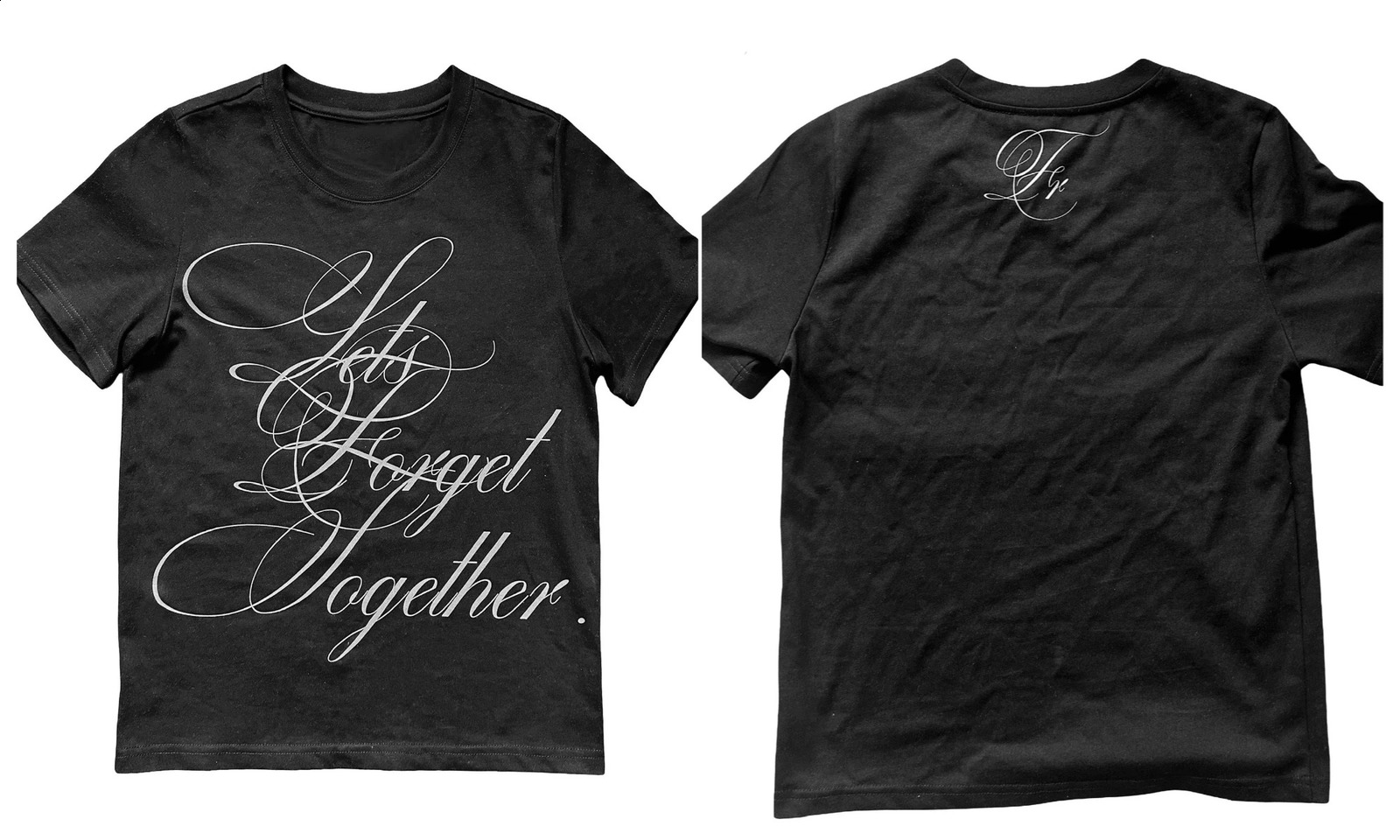 Vintage Streetwear T-Shirt Lets Forget Together Cursive Letter Print Hip Hop Summer Short Sleeve Casual Tee Fashion Y2K Top 260723BJ - view 6