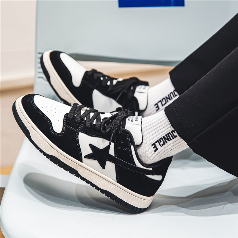 Designer Casual Shoes Men Women Sneaker Star Graphic Skate Shoes Color Block Embossed Upper Lace up Fashion Retro Street Flat Sports Shoes - view 3