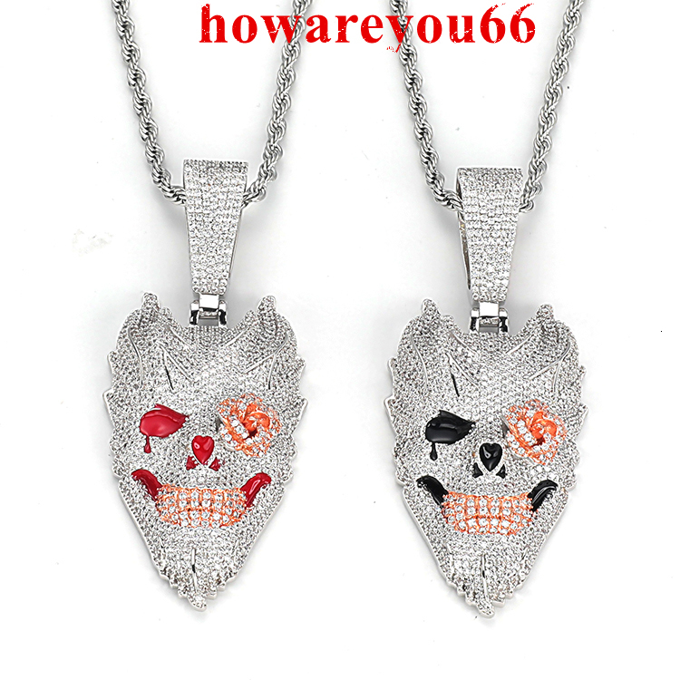Custom 925 Sterling Silver Hip Hop Iced Out Skull Pendant Necklace Stylish Personality Charm - view 3