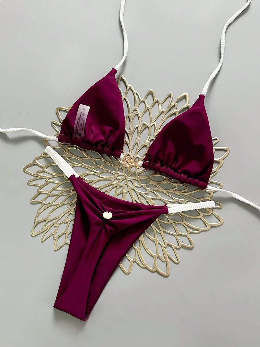 Micro Bikinis 2026 Push Up Women Swimsuits Sexy Swimwear Brazilian Bikini Set Thong Biquini Solid Swimsuit Summer Beachwear 260722BJ - view 4