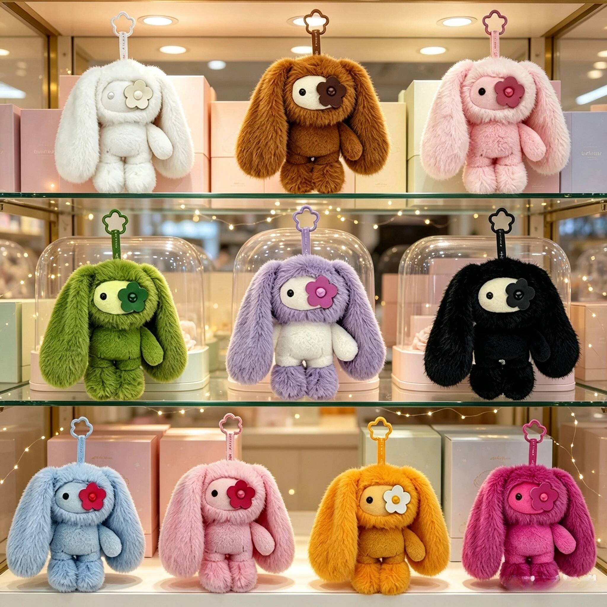Adorable JUJU Bunny Plush Doll Keychain Long Ear Rabbit Stuffed Toy Bag Pendant Birthday Gift for Girls Friends 26Y0718 - view 4