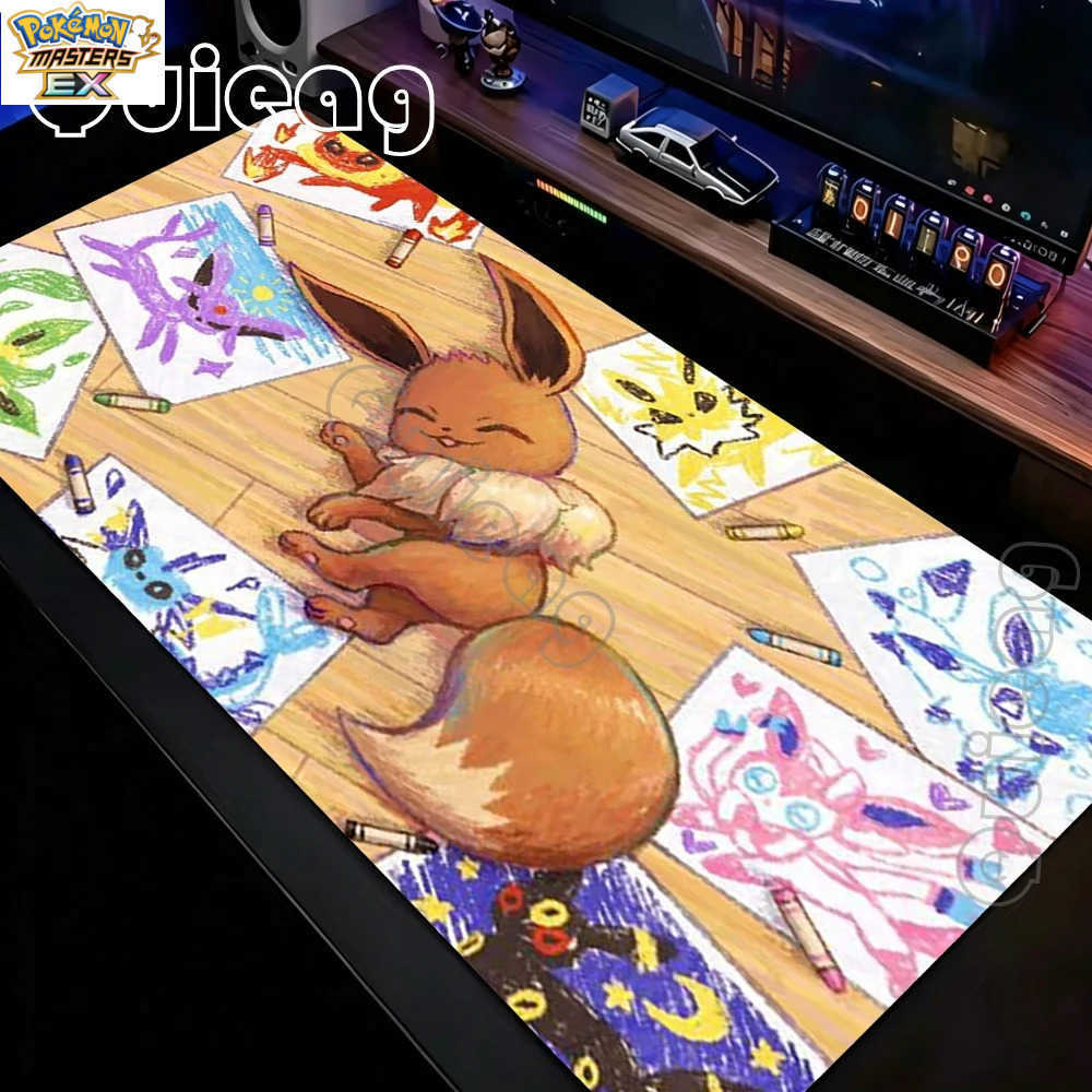 Anime Kawaii Japan Mouse Pad PC Eevee Gamer Cabinet Mousepad XXL Pokemon Tastie…