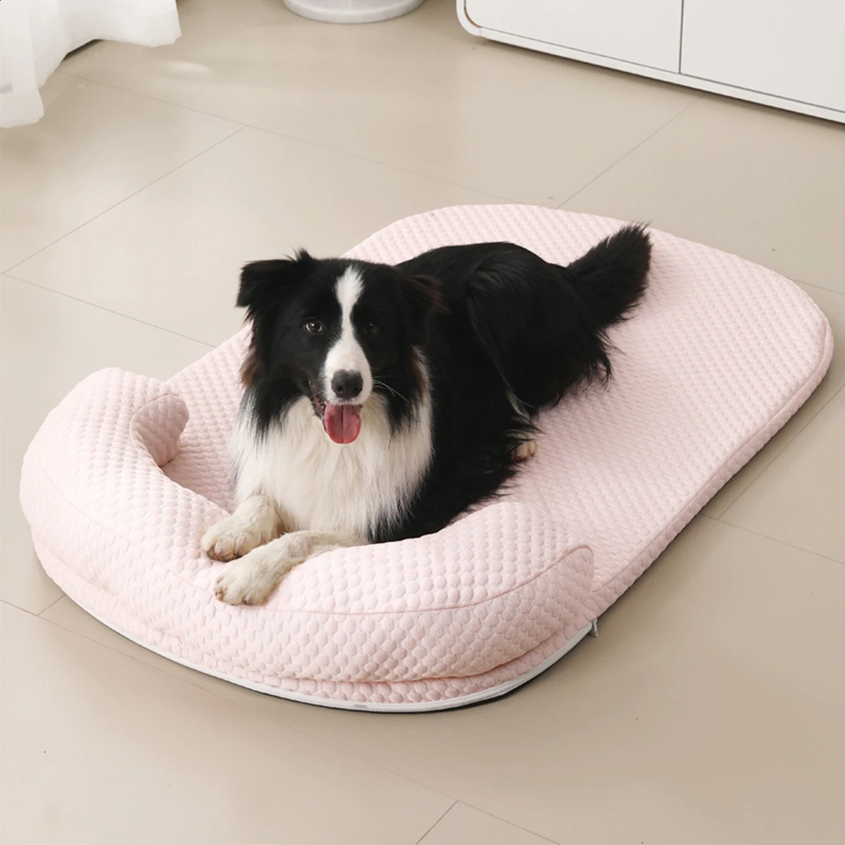 Breathable Spring Summer Cooling Large Dog Bed Atislip Cat with Pillow Ice Silk Fabric for Small Cushion Pet 260723 - view 5