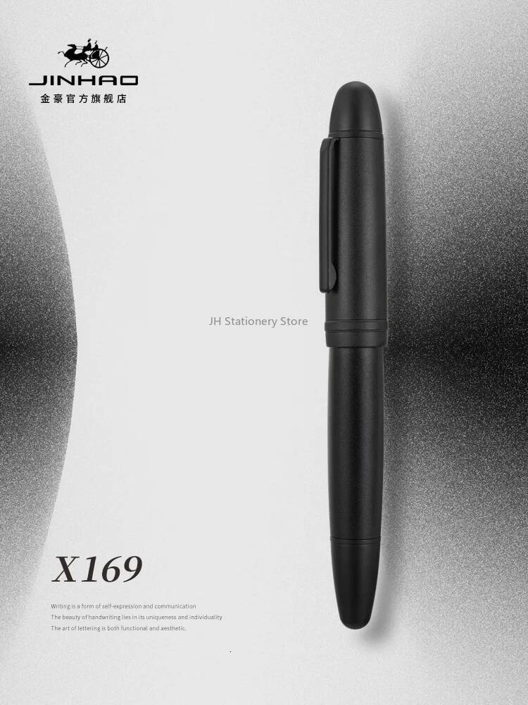 JINHAO X169 Fountain Elegant Black Silver Clip M/F/EF Nib Writing ink Pen pk 9019 X159 P136 School Supplies Stationery 26Y0723 - view 5