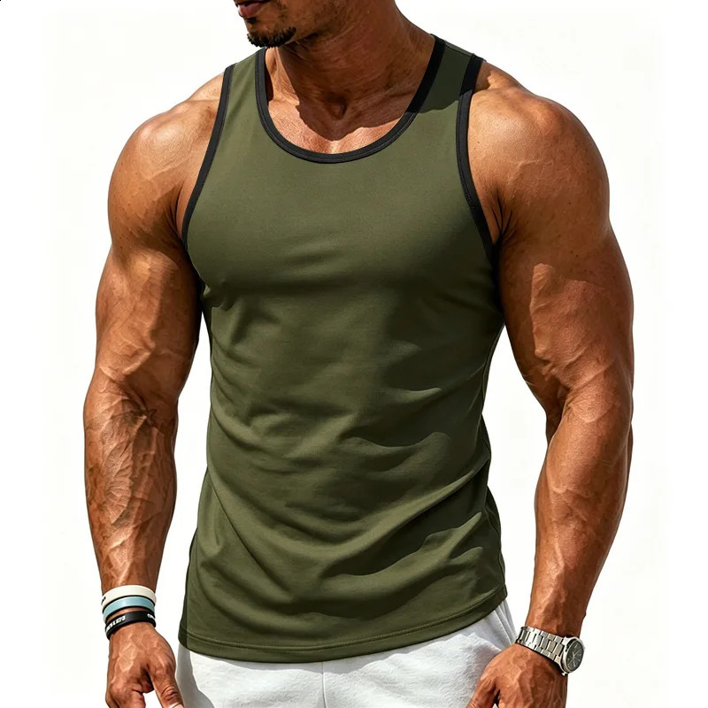 European and American Sports Elastic QuickDrying Contrasting Colors Versatile Loose Gym Fitness Training Vest Men 260715 - view 5
