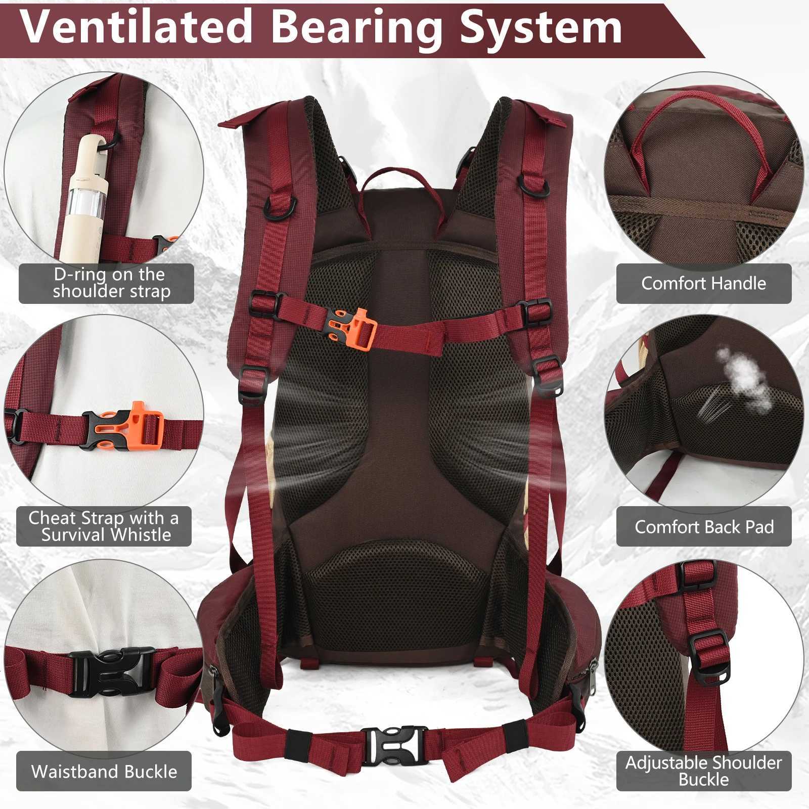 Casual ROYAL Hiking MOUNTAIN 35L Backpack Shoes compartment multi-pockets waist pack chEST water-resistant fabric all H260723 - view 6