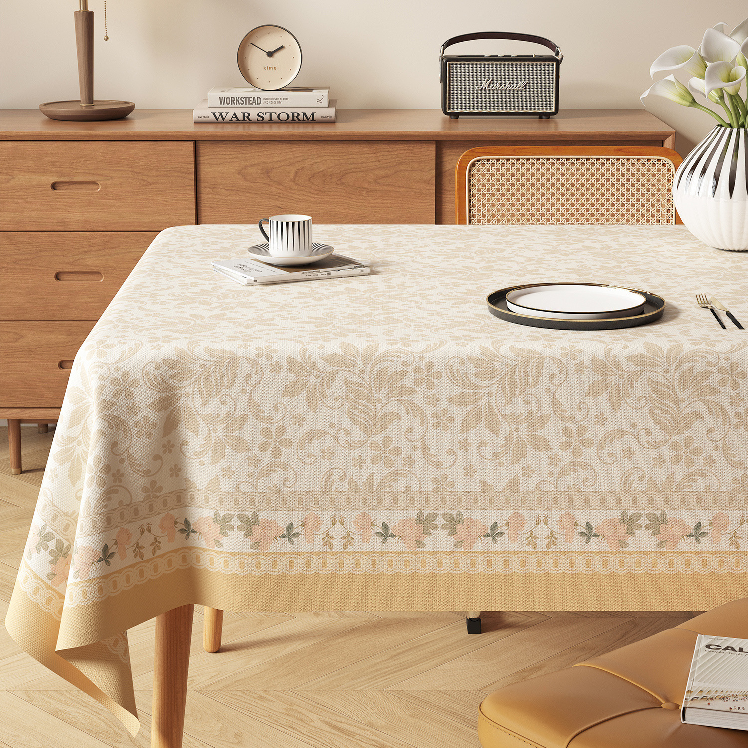 YL-38983 Custom Rectangular Tablecloth Vintage Style, Waterproof, Oil-Proof, and Maintenance-Free - view 7