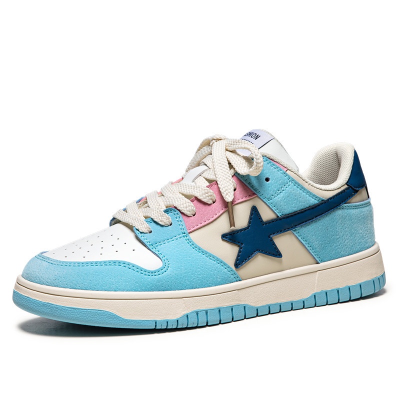 Designer Casual Shoes Men Women Sneaker Star Graphic Skate Shoes Color Block Embossed Upper Lace up Fashion Retro Street Flat Sports Shoes - view 7