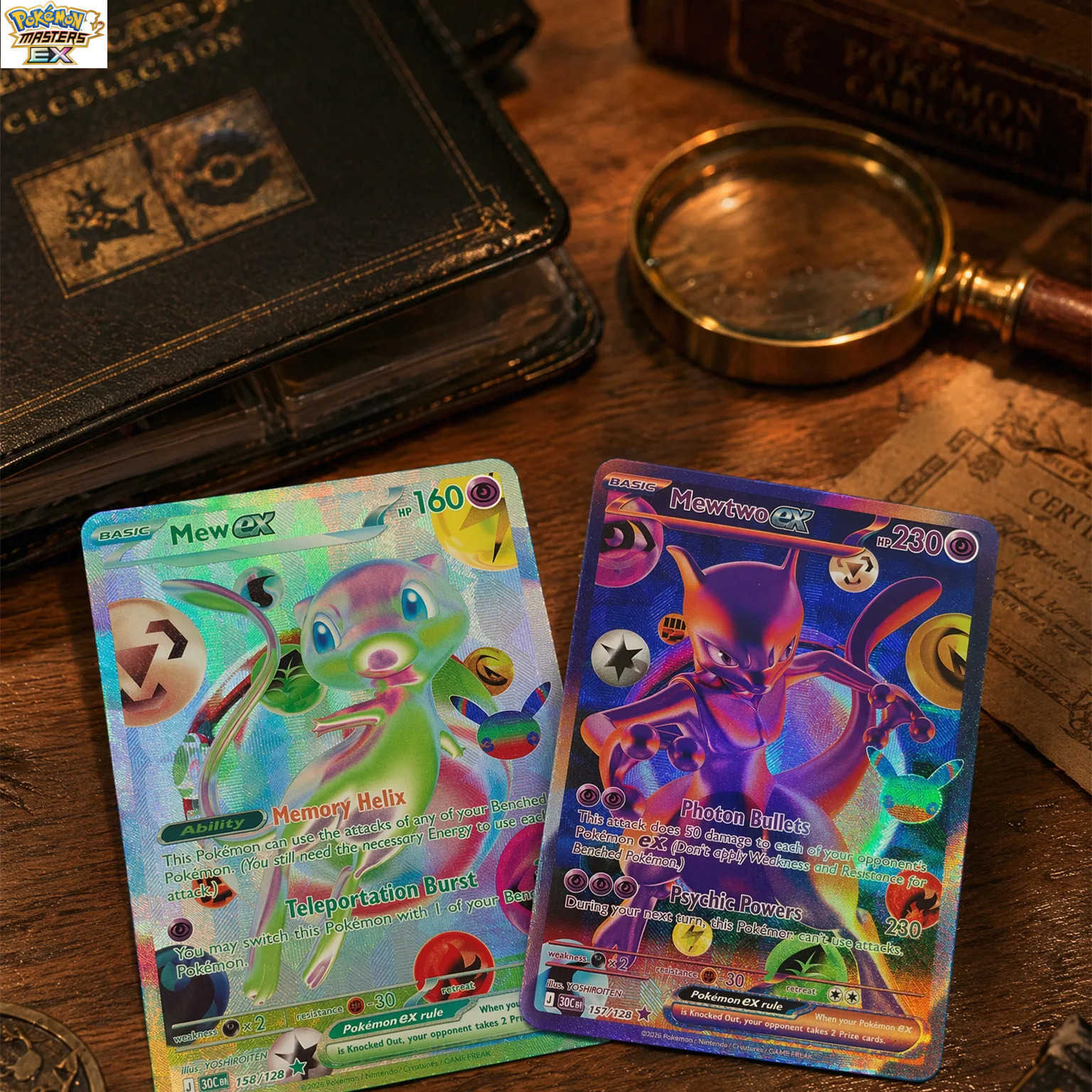 Pokmon Cards TCG 30th CELEBRATION Pack 30C Mew Mewtwo 158/128 157/128 FUR English Collection Anime Game Card L260723TCAS - view 7