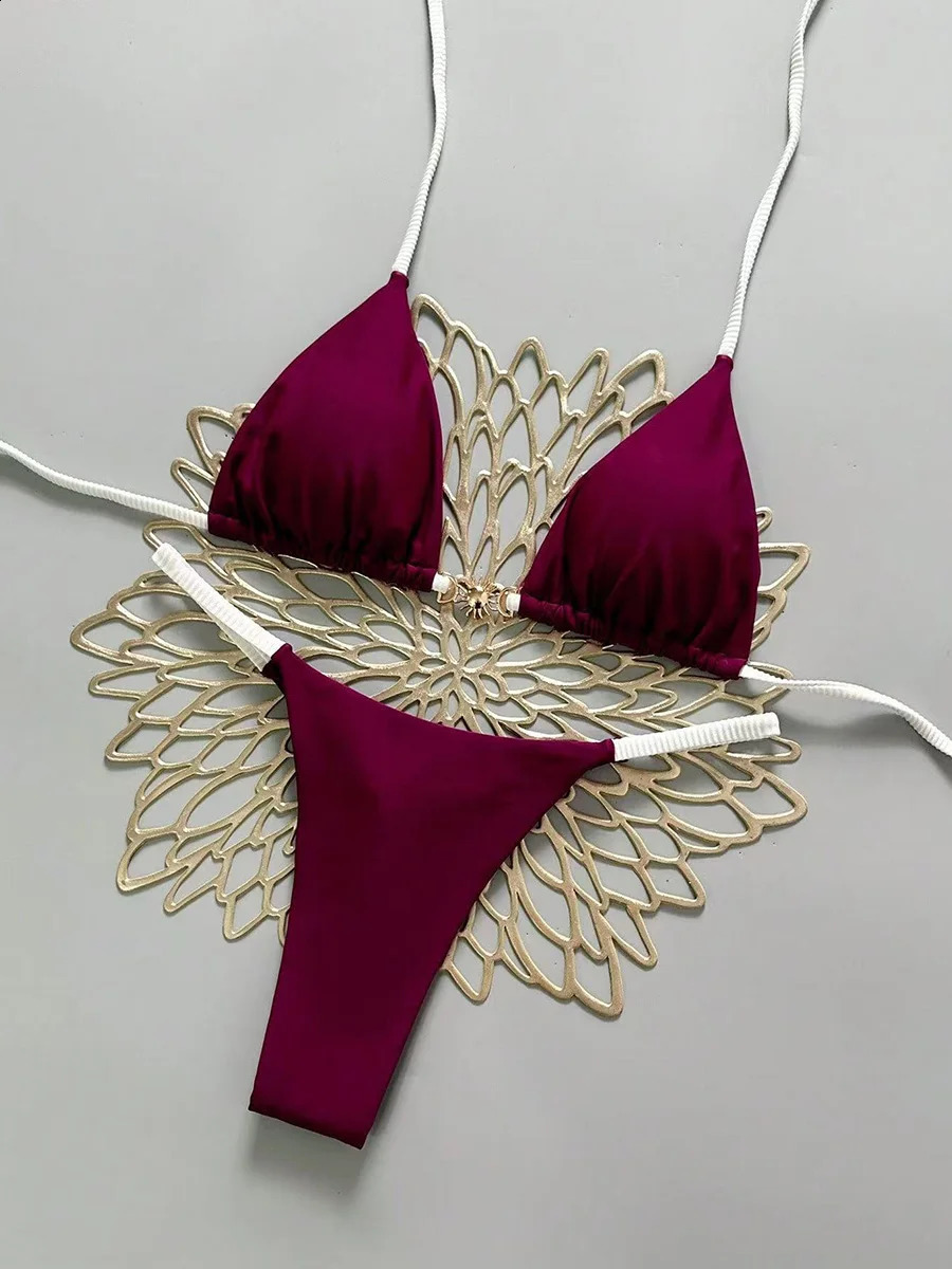 Micro Bikinis 2026 Push Up Women Swimsuits Sexy Swimwear Brazilian Bikini Set Thong Biquini Solid Swimsuit Summer Beachwear 260722BJ - view 3