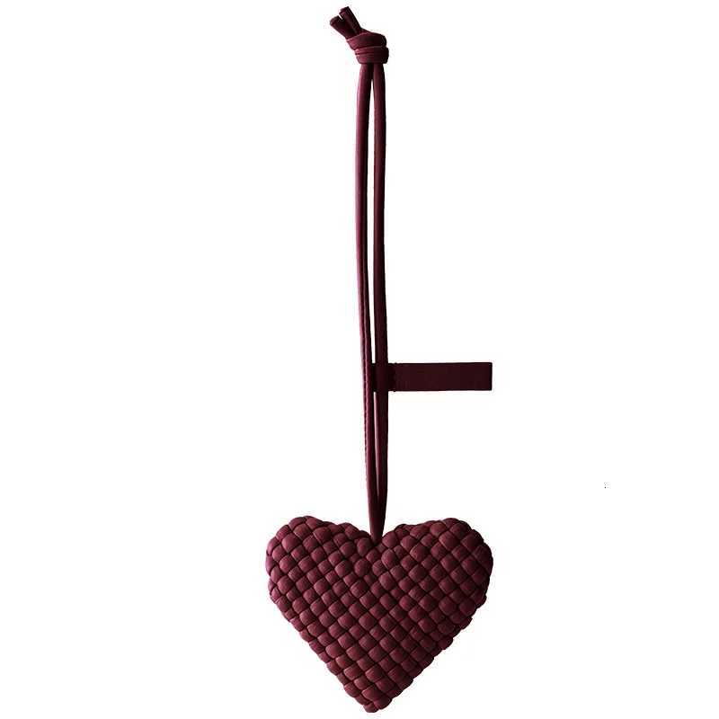 Heart Woven Leather Leather Bag Charm For Womens Bag Keychain Pendant Ornament Decoration Bag Accessories PendantT260724 - view 5
