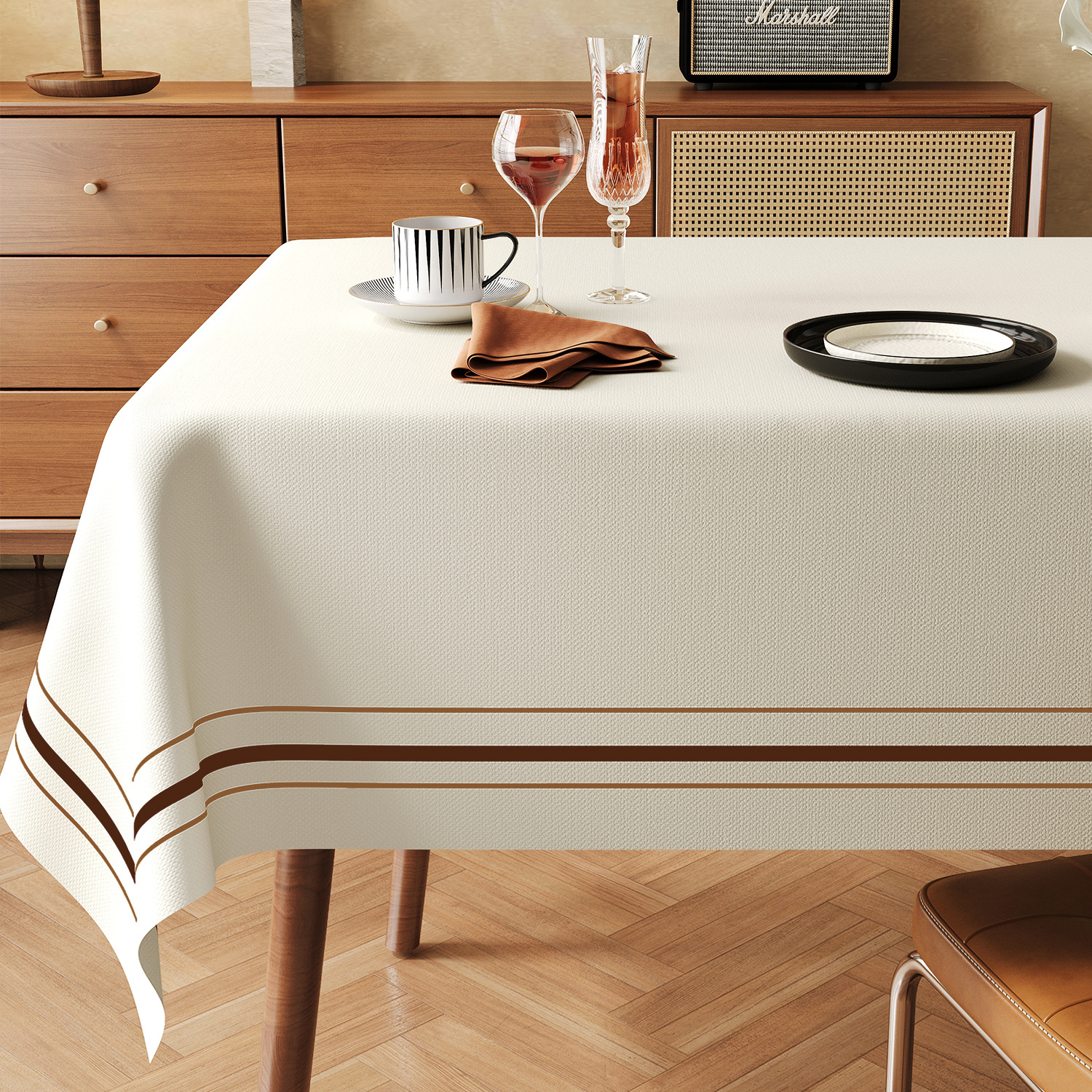 YL-38981 Custom Rectangular Tablecloth Vintage Style, Waterproof, Oil-Proof, and Maintenance-Free - view 4