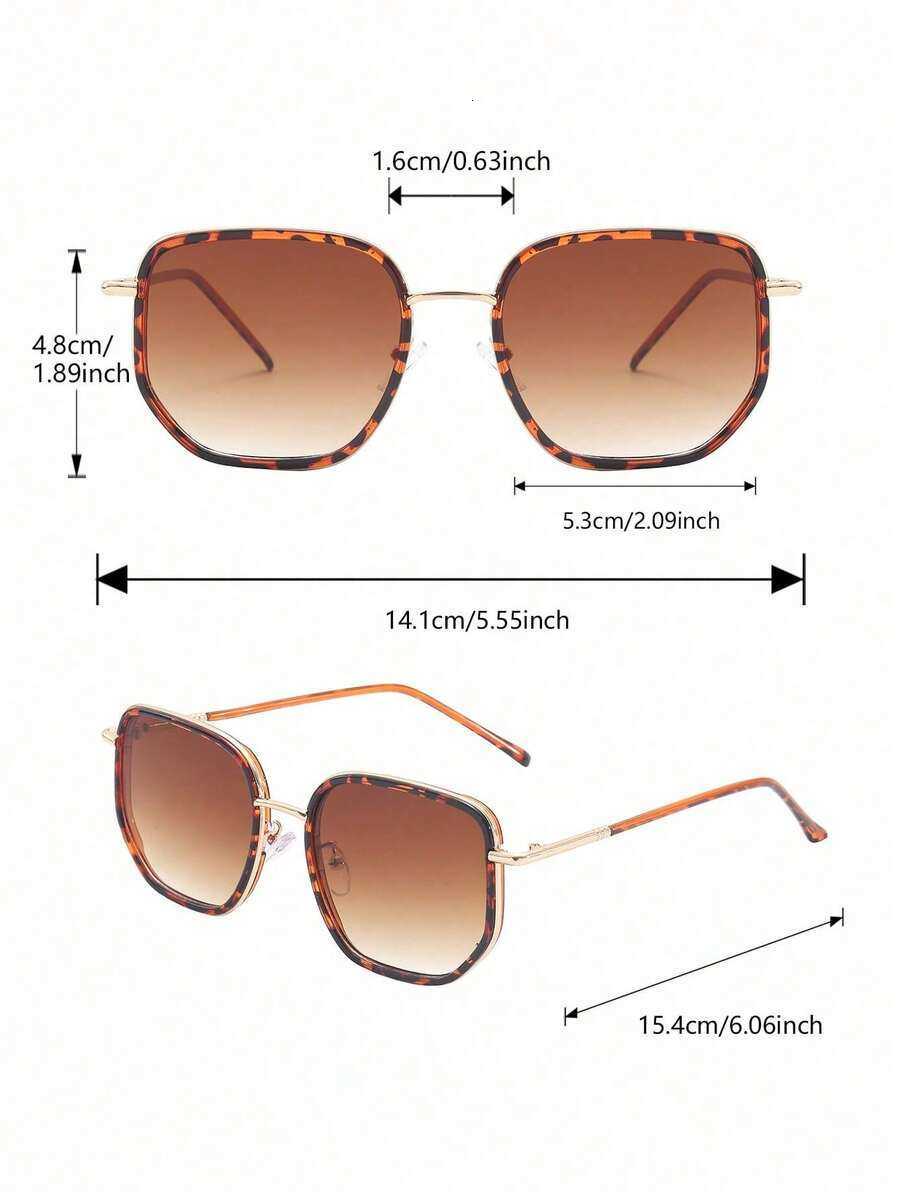 1pc Womens Copper Frame Retro Fashion Glasses Classic AllSeasonE legantS tyleS uitableF orG olfD rivingO utingsG iftC hoiceO utdoorA ctivitiesB eachP  - view 7