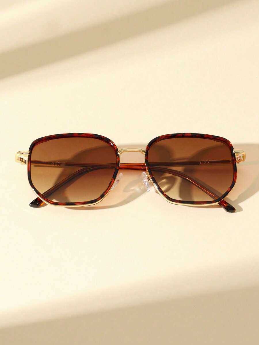 1pc Womens Copper Frame Retro Fashion Glasses Classic AllSeasonE legantS tyleS uitableF orG olfD rivingO utingsG iftC hoiceO utdoorA ctivitiesB eachP  - view 4