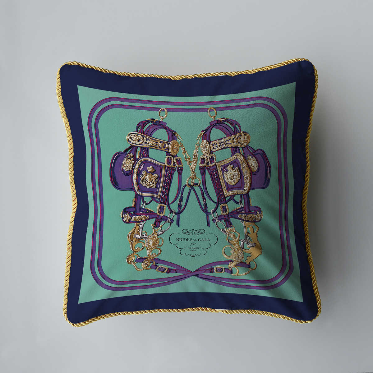 American-style living room throw pillows in sheneyron fabric with European-style luxurious thick rope edging and high-end sofa back cover J260724 - view 3