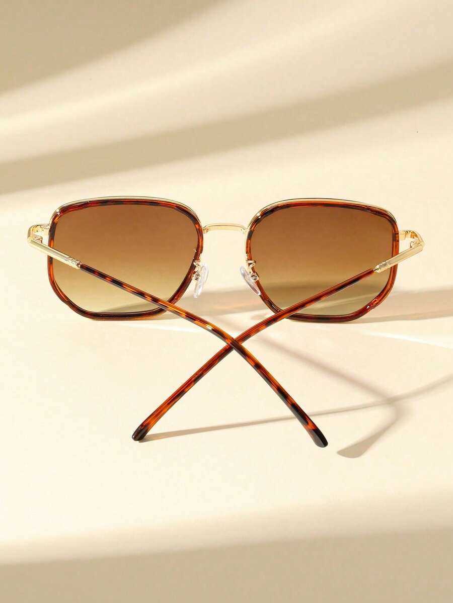 1pc Womens Copper Frame Retro Fashion Glasses Classic AllSeasonE legantS tyleS uitableF orG olfD rivingO utingsG iftC hoiceO utdoorA ctivitiesB eachP  - view 5