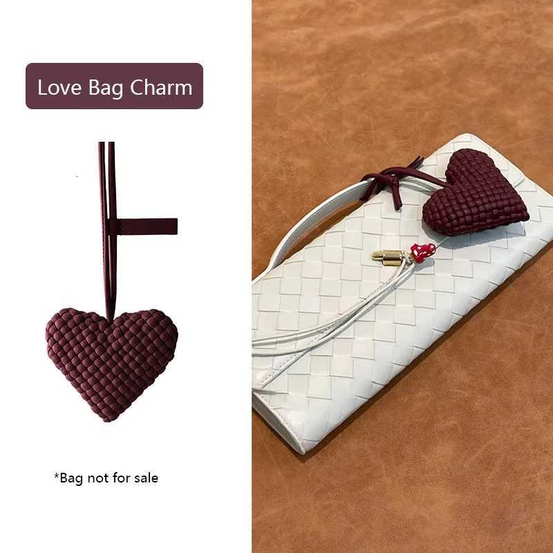 Heart Woven Leather Leather Bag Charm For Womens Bag Keychain Pendant Ornament Decoration Bag Accessories PendantT260724 - view 3